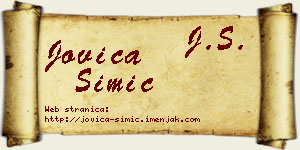 Jovica Simić vizit kartica